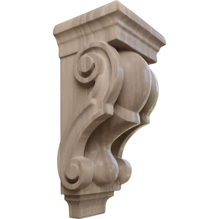 Ekena Millwork 3 1/2"W x 3"D x 7"H Small Traditional Corbel, Walnut CORW03X03X07TRWA